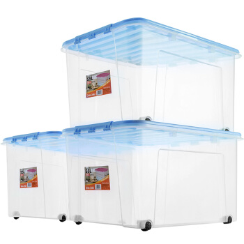 JEKO&JEKOプロモーション透明收纳箱厚手大sas 55 L 3整理箱服收纳箱玩具收纳箱bll
