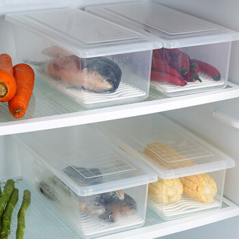 青苇冷蔵库の保冷箱のプリンスティーク整理箱の果物食品雑谷贮蔵箱4个入り