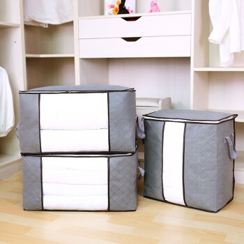 白金芬整理袋【灰色3点セクト2横柄+1縦型】服は袋をまとめて包装します。布团は箱の衣类と荷物の袋を受けます。